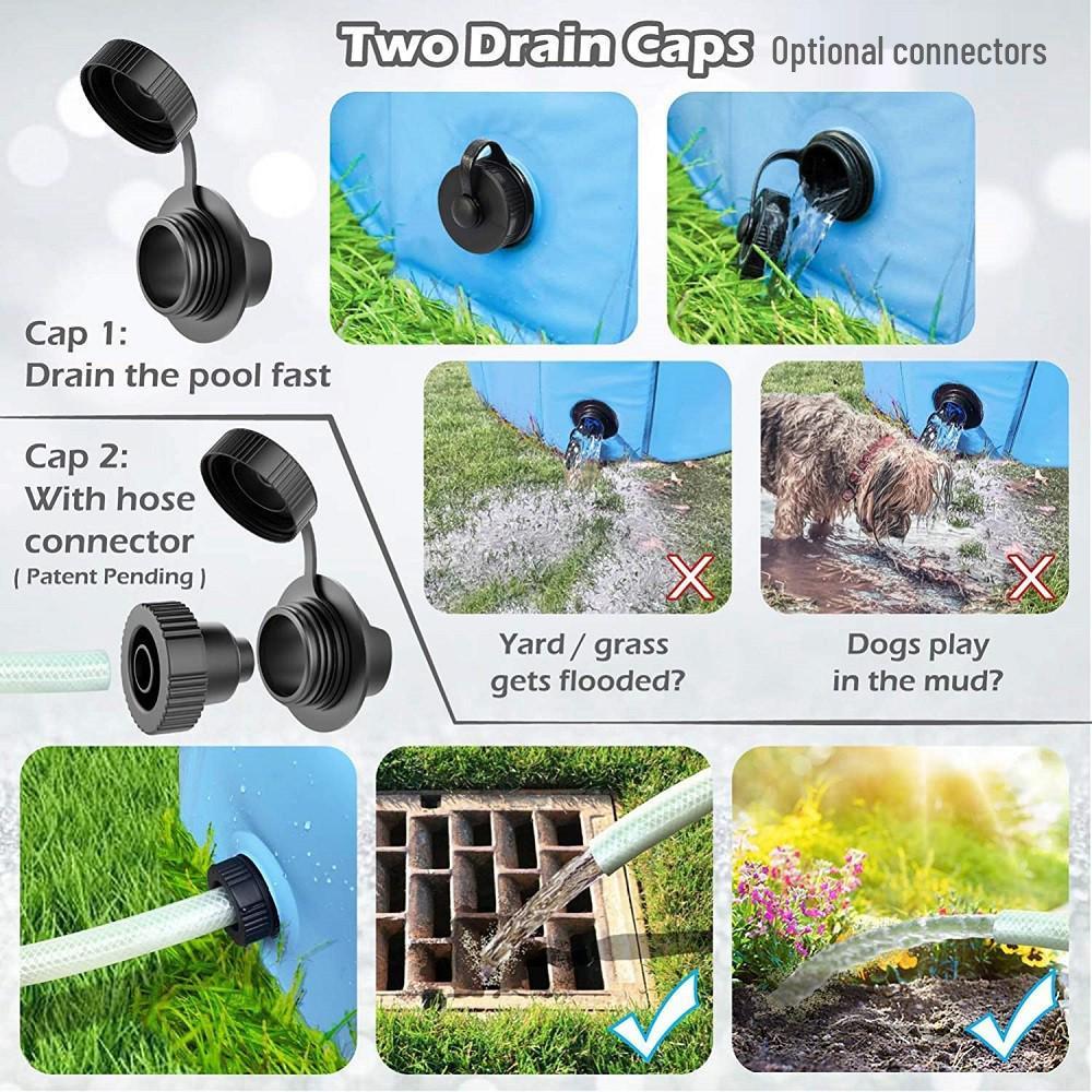 Foldable PVC Pet Swimming Pool - Portable Water Pool for Cats & Dogs