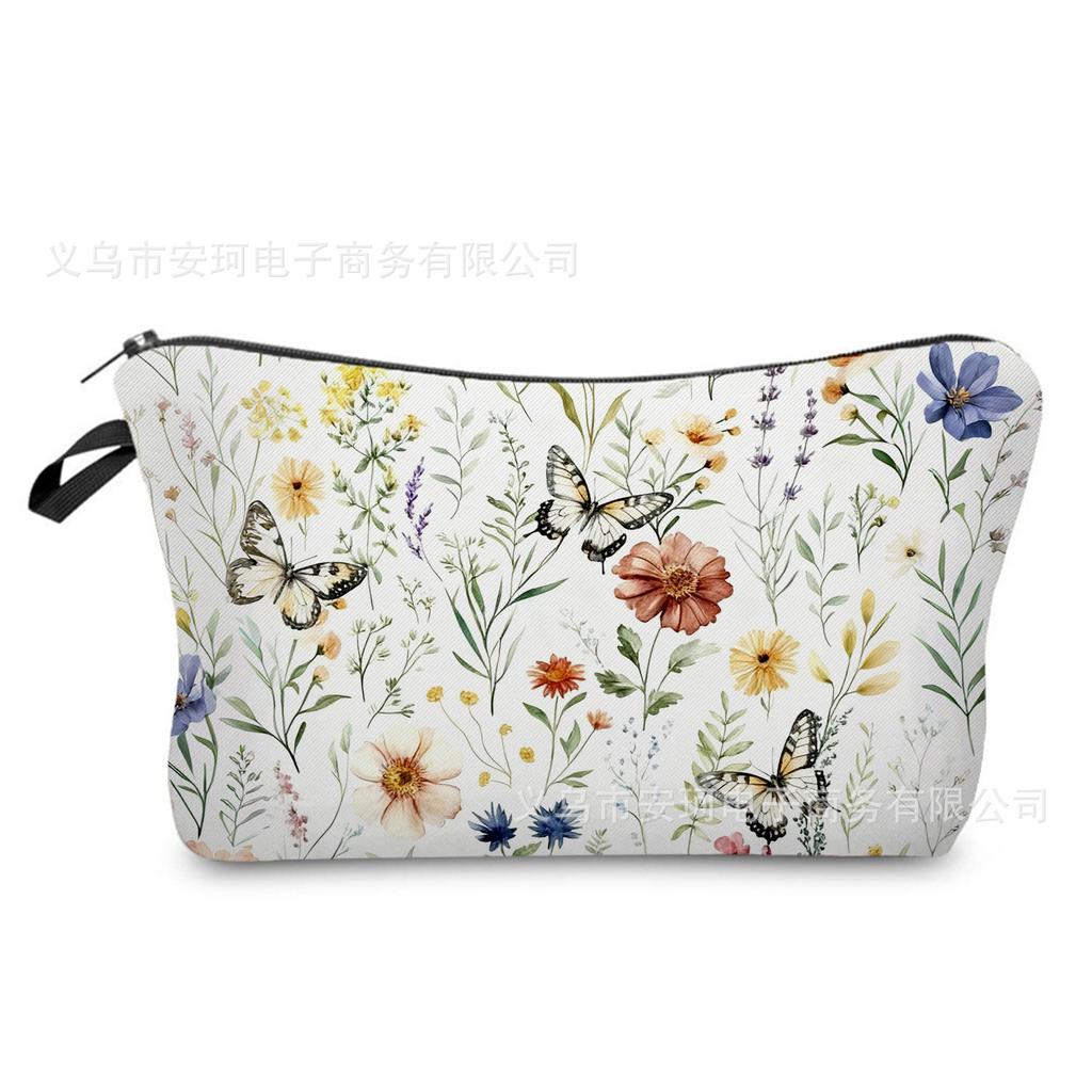Butterfly Printing Makeup Bag, Nail Polish Storage Bag, Washable Toilet Bag for Daily Travel