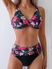 2026 European & American Sexy Floral High-Waisted Bikini for Women - Push-Up Swimwear, Hot Seller