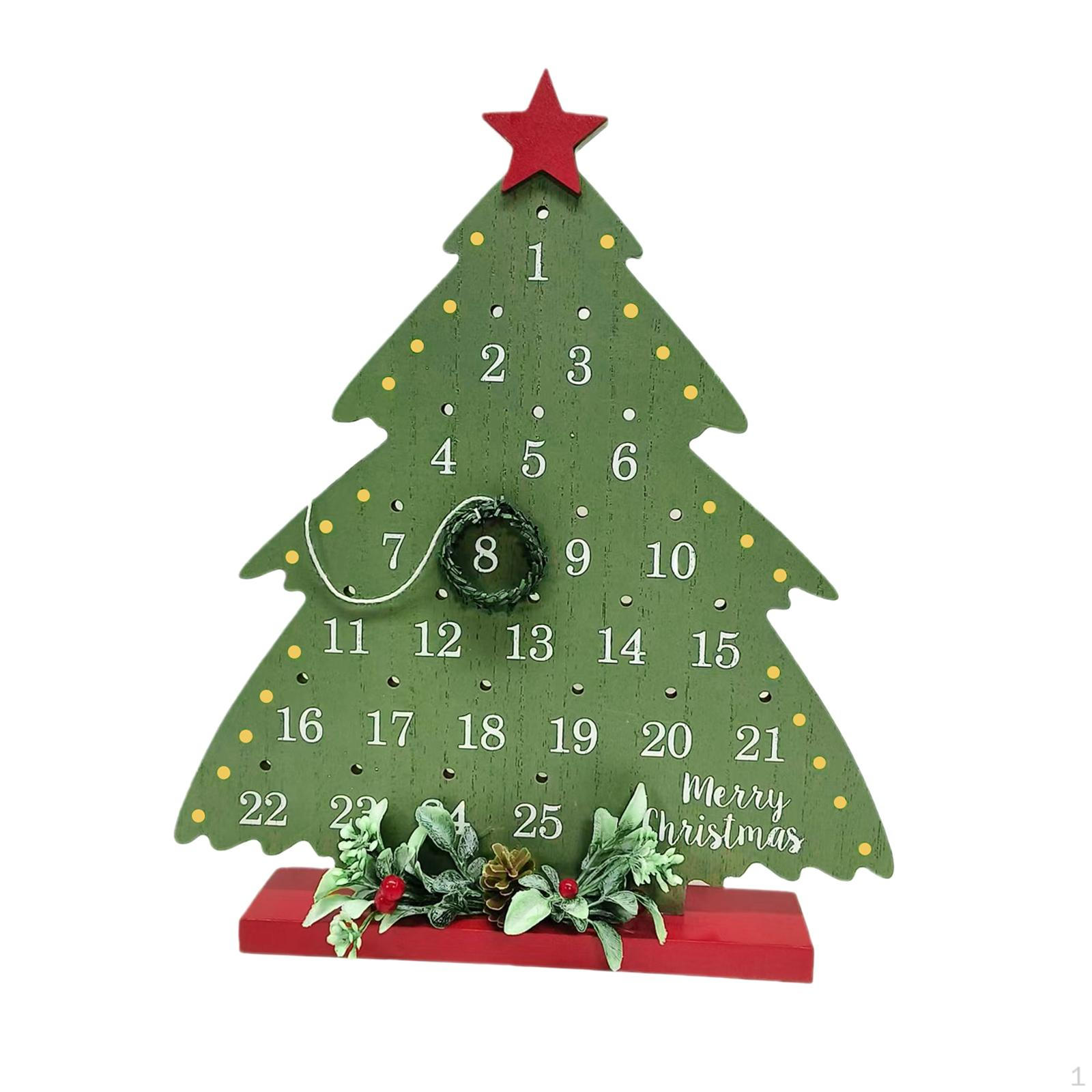

Christmas Advent Calendar Table Decoration with Numbers Reminder Desk Desktop Ornament for
