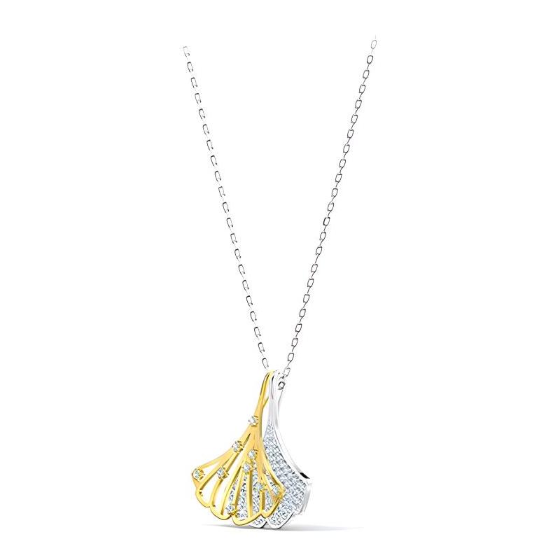 Swarovski Stunning Ginko Ginkgo Leaf Japanese and Korean Sweet Metal Necklace Women s White 5515462 серебряный