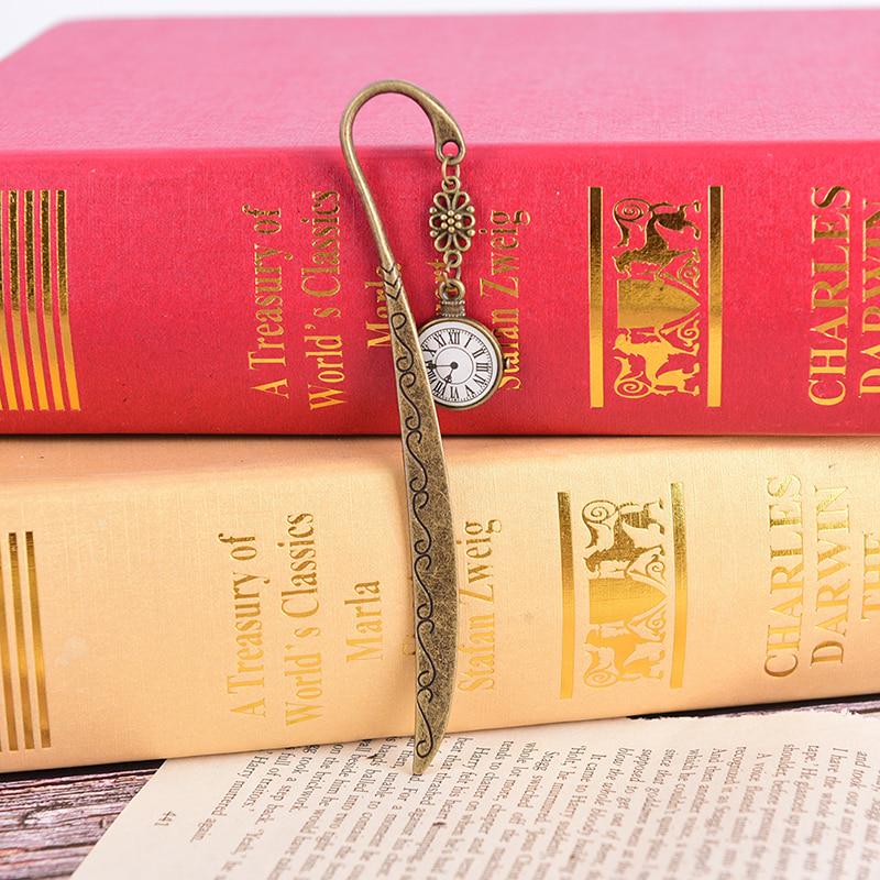 Funny Clock Metal Bookmarks Vintage Retro Tower Book Marker Paper Clips for Kids Gift