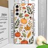 Autumn Maple Leaf Pumpkin Print Clear Phone Case for Samsung Galaxy A55 A54 A53 A14 A16 A36 A35 A13 A15 A25 5G Soft Cover Fundas