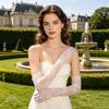 Bridal Lace Gloves Five-Finger Sheer Wedding Gloves Elegant Long Short Mesh Gloves for Women Tea Party Cocktail Party Prom