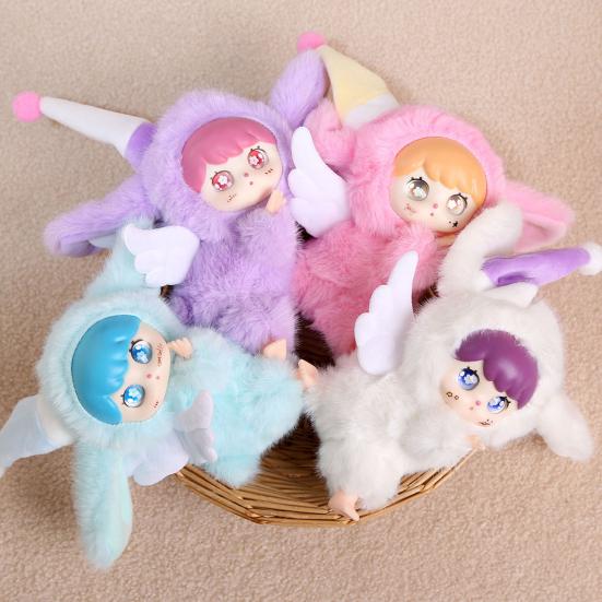 Vinyl Doll Keychain Hanging Decoration Mini Plush Pajamas Angel Girl Bag Charm Purse Pendant Backpack Schoolbag Hanging Ornament Women Girls Gift