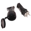 Eu Rubber Waterproof Socket Plug Electrial Grounded European Connector With Cover Ip54 For Diy Power Cable Cord 16A 250V