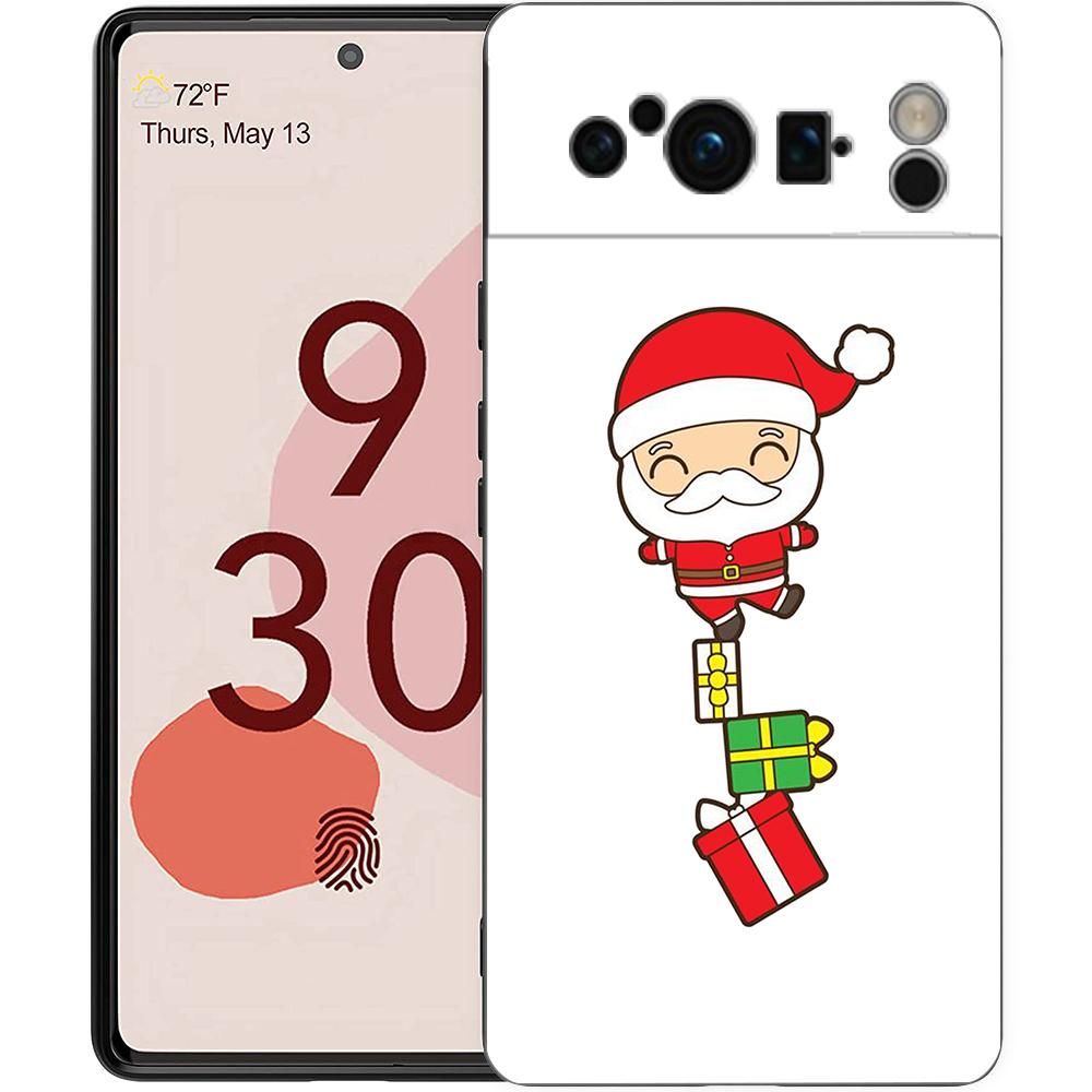 Weihnachtsmann-Telefonhülle für Google Pixel 8 7 6 Pro 6A 7A 5G, weiches Silikon, stoßfestes TPU, schwarze Abdeckung, TPU-Fundas
