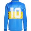 Adidas Originals Boca Juniors 1993 Jersey Color Block Letter Logo Pattern Pullover Loose Long Sleeve Football Shirt Men Tops Blue IV7547