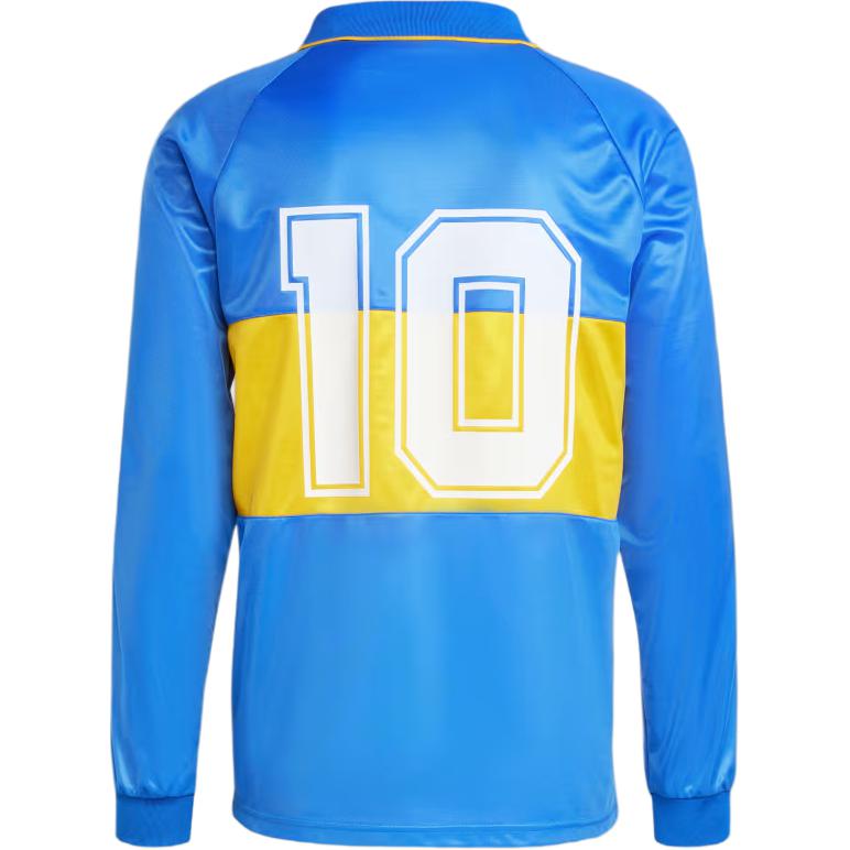 Adidas Originals Boca Juniors 1993 Jersey Color Block Letter Logo Pattern Pullover Loose Long Sleeve Football Shirt Men Tops Blue IV7547