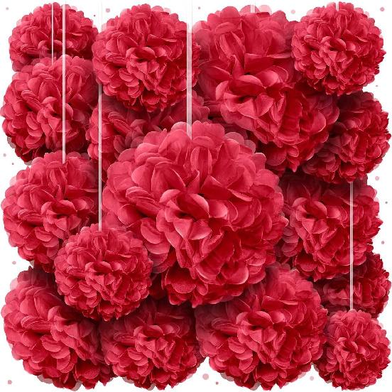 Tissue Paper Pom Poms - Large Tissue Paper Flowers for Fiesta Parties, Baby Shower Decorations, Flower Birthday Decorations and More - Colorful Party