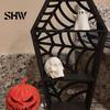 Gothic Style Home Accents Coffin-Shaped Spider Web Display Shelf, 3D Printed Tiered Mini Stand Figurine, Shelf Halloween Black Hollow Rack for