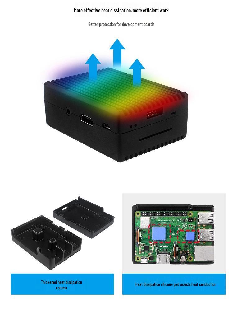 Raspberry Pi 3B/4B Aluminum Alloy Cooling Case