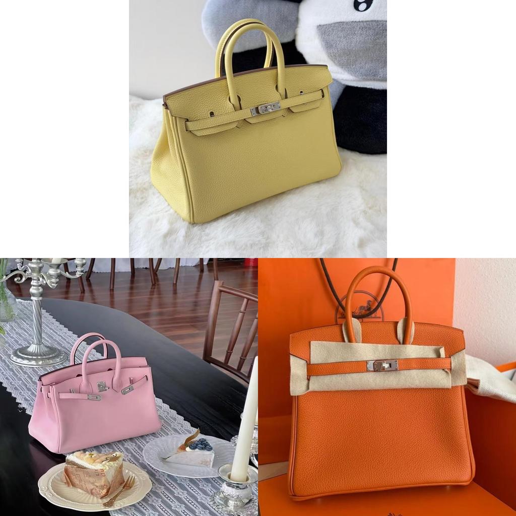 Leather Handbag With Silver Lock For Elegant Women Day Use