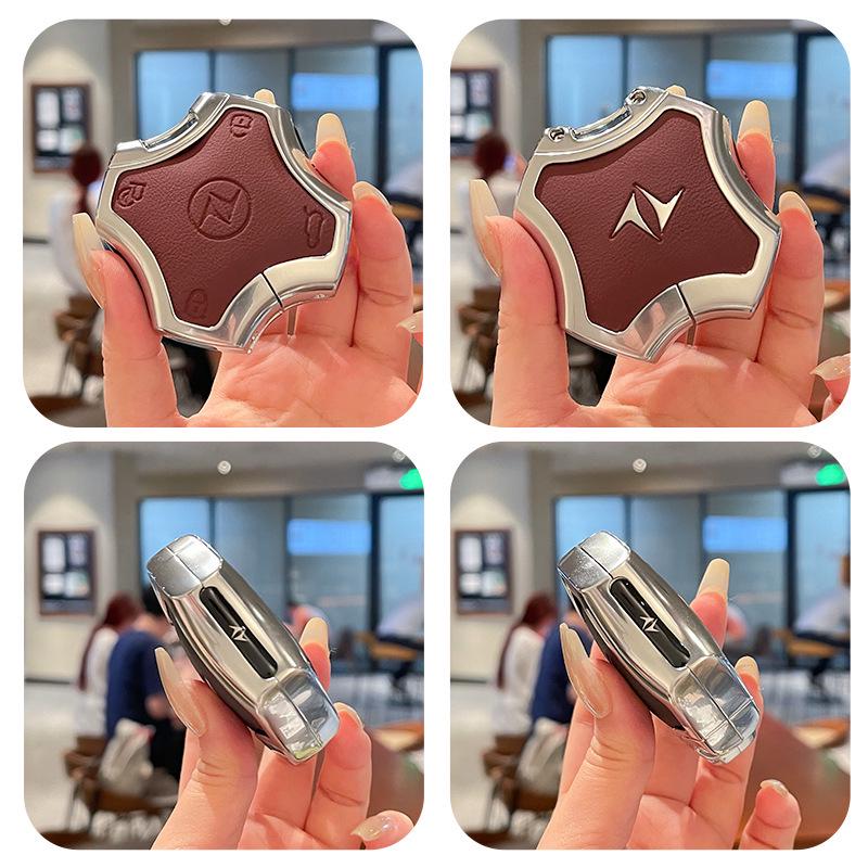 Dongfeng Yipai 007/008 Key Case 2024: Metal & Leather Remote Control Protective Shell for Four-Wheel Drive.