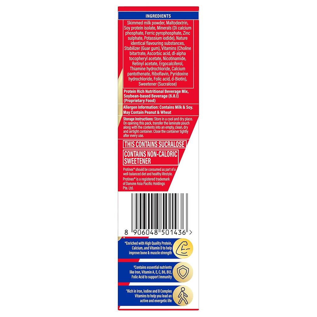 Protinex Nährstoffreiches Proteinpulver für Erwachsene Cremige Vanille Geschmack Hoher Proteingehalt 200 g/250 g Beutel mit 25 Essentiellen Nährstoffen