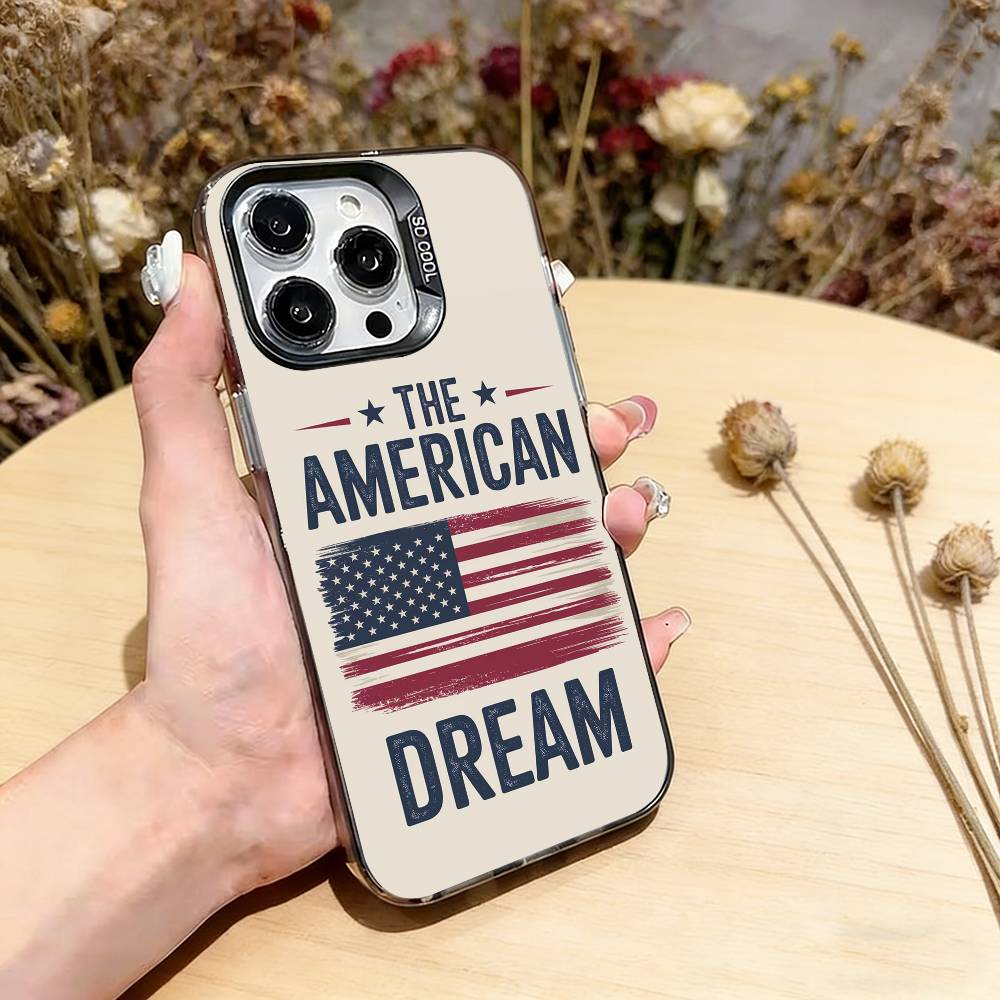 The Culture of the American Flag Phone Case For iPhone 17,16,15,14,13,12,11 Plus,Pro Max,XS,Colorful Silver Black Cover