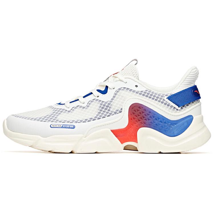 

New Anta Cushioned Anti-Slip Wear-Resistant Breathable Lightweight Low-Top Running Shoes Men s White Blue Orange 112035565-4 41