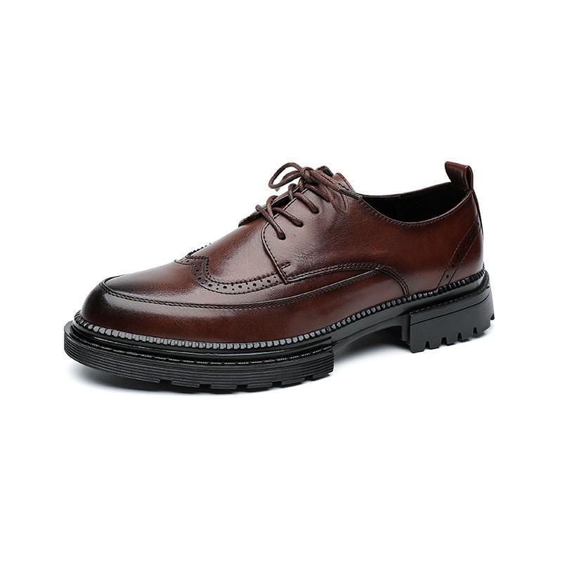 Mens Black Brogue Derby Shoes CasualStyle Oxford Office Wedding Daily Wear
