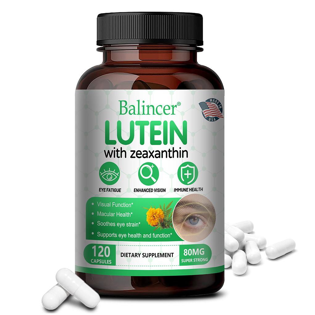 Lutein Dietary Supplement, With Zeaxanthin, Bilberry Extract, 120 Capsules Per Bottle 120 Capsules