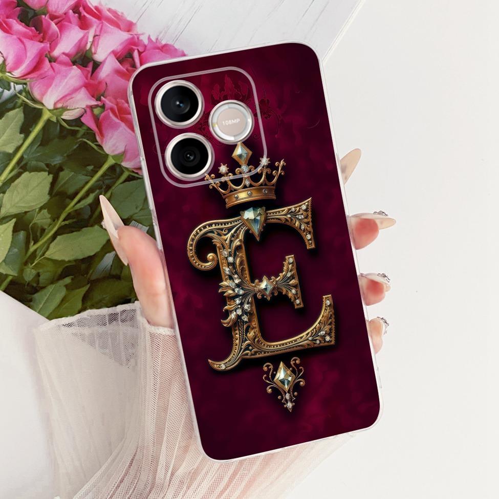 Transparente Hülle für Honor 500 Smart Cover Luxus A-Z Buchstaben Mode Cool Krone Weiche Hülle für Honor 500Smart