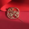 Holle Pruimenbloesem Broche met Rode Zirkonia Witte Strass Steentjes Chinese Stijl Pakken Jassen Sjaals Tassen