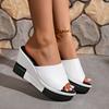 New Women's Shoes Muffin Bottom Fish Mouth Women's Slippers Wedge Heel Thick Sole Sexy High Heel One-size Large Size Sandals Women