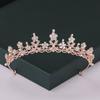 Rose Trendy Color Gold Tiaras And Crowns Pearl Crystal Princess Diadems Sale Queen Wedding Bridal Hair Accessories Headpiece