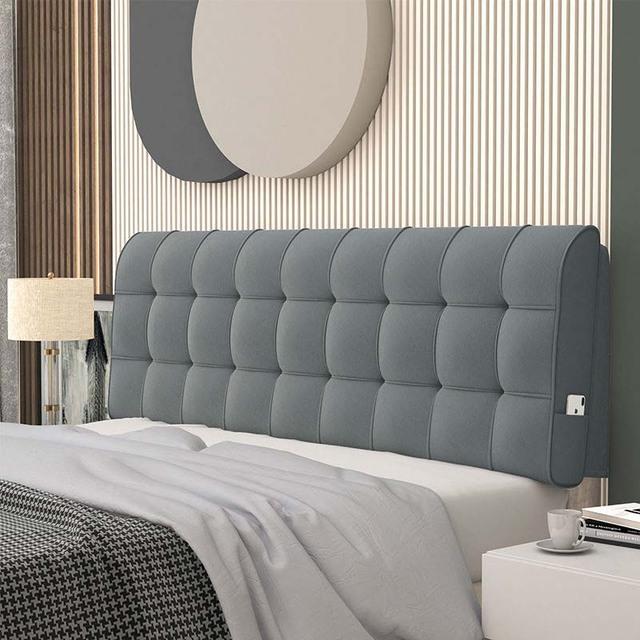 King Queen Size Removable Velvet Bed Head Cover Bedside Headboard Cushion Fashion High Resilient Sponge Filler Headboard Pillow