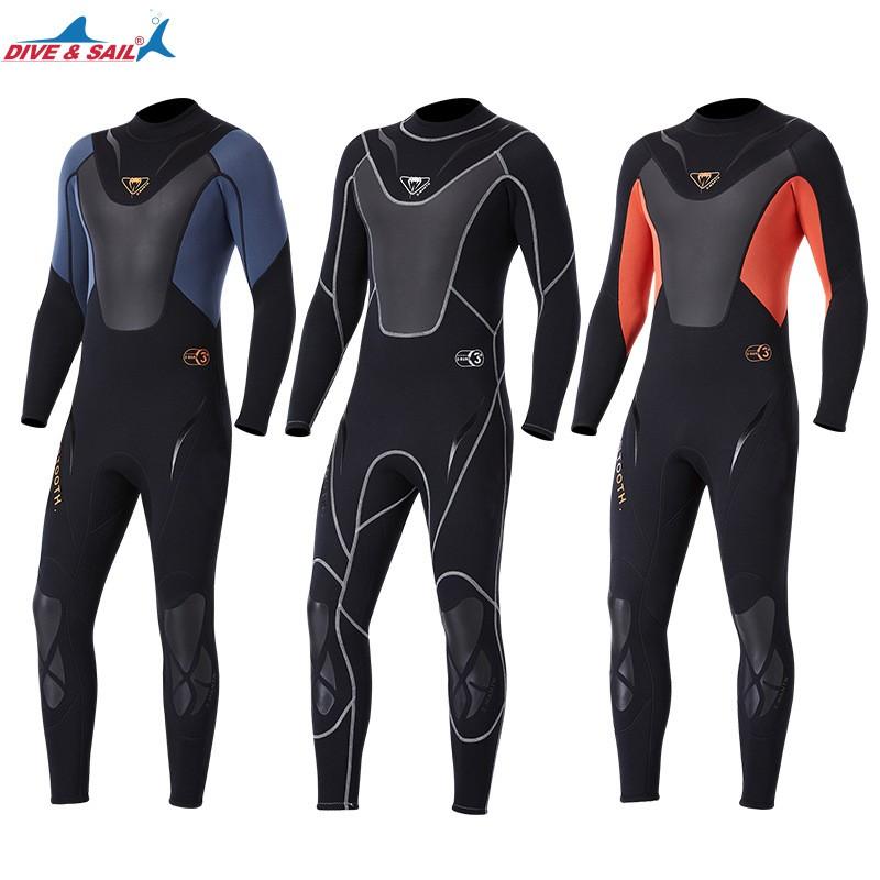 Manufacturer 3mm Diving Suit Men's Wet One-piece Thermal Snorkel Long-sleeved Cold-proof Surfing Swimsuit