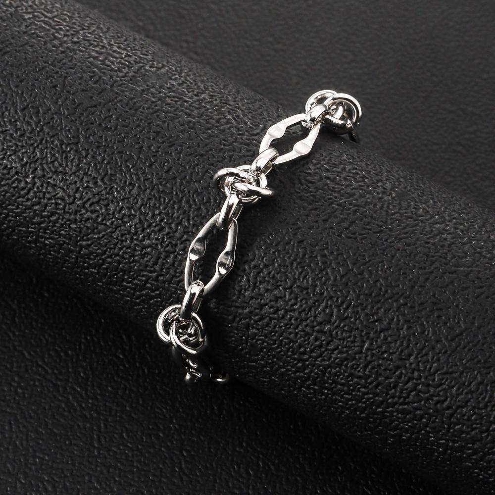 Wasserdichtes Armband aus Edelstahl für Damen Herren Unregelmäßige Kettenglieder mit Knoten Verstellbare Verlängerungskette Trendiger Schmuck