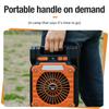 Solar 20000Mah Electric Fan With Led Lights For Tents, Car Camping Hooks And Usb&Solar Charging For Hiking, Fishing