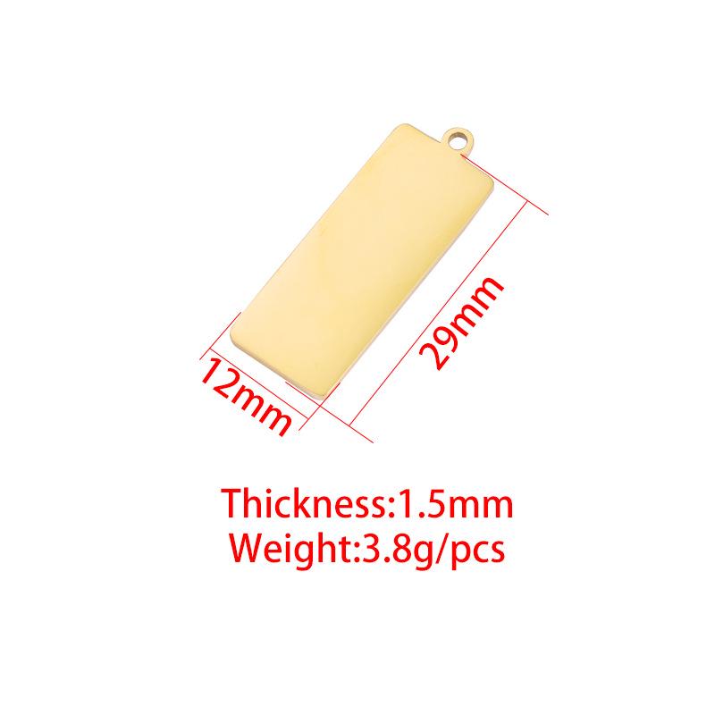 Mirror-Polished Geometric Stainless Steel Rectangle Pendant with External Hole for DIY Jewelry