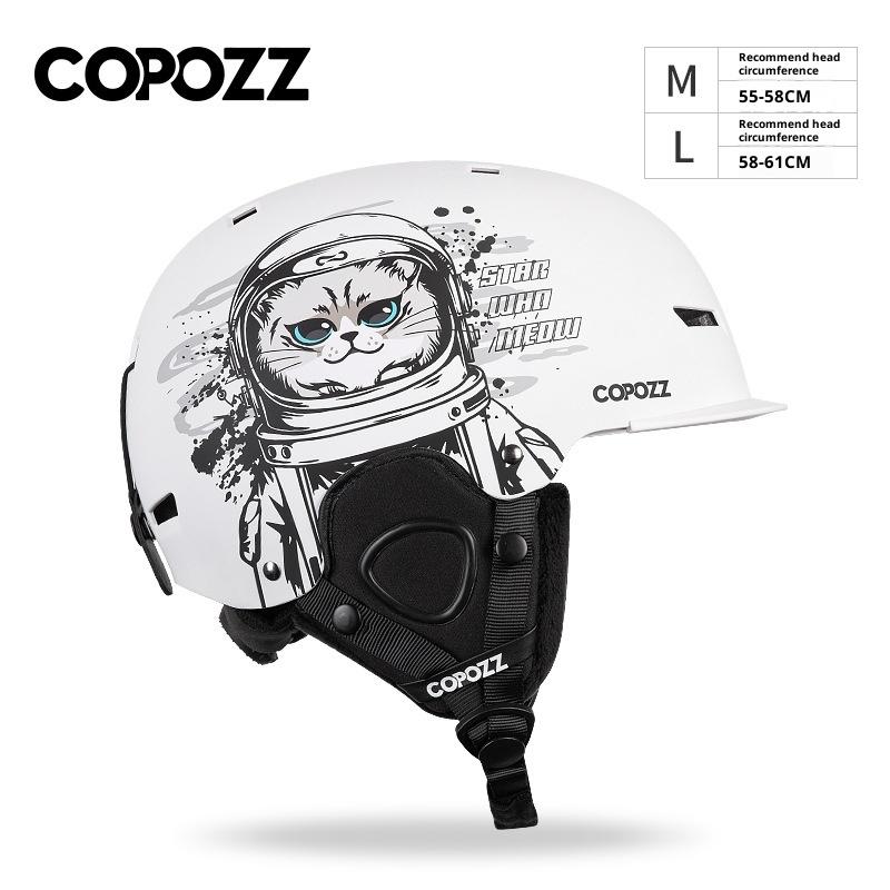 

Лыжные шлемы мужские и женские взрослые детские для одинарной и двойной доски оборудование для занятий спортом на открытом воздухе безопасность профессиональный снежный шлем защитное снаряжение Aerospace cat white L size
