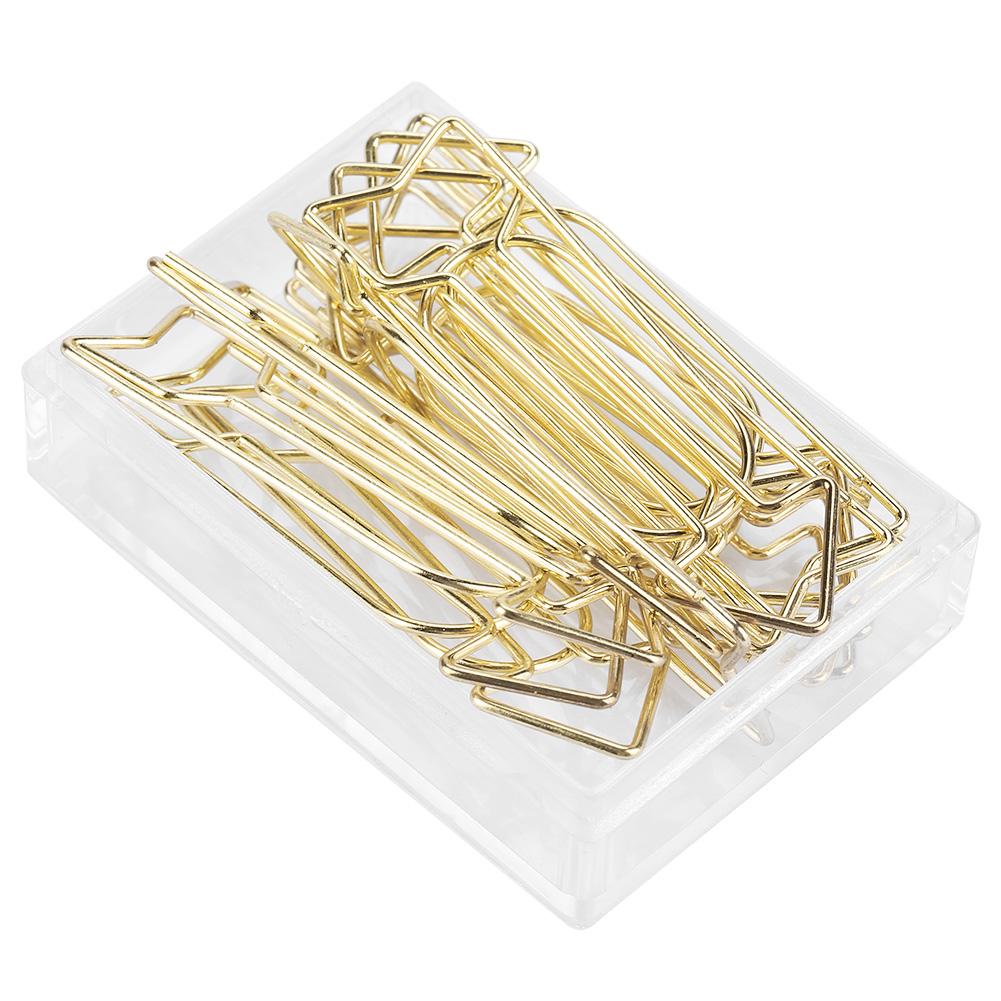 12pcs Gold Electroplating Metal Arrow Shaped Paper Clip Funny Stationery Bookmark Marking Clip