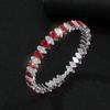 Full Diamond Zircon Open Bracelet Banquet Crystal Gold Silver Color Zircon Rhombus Bracelet