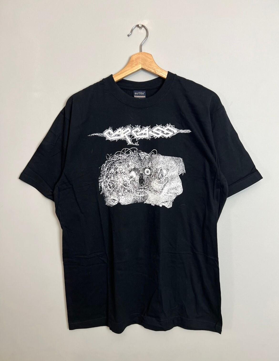 Rare Vintage 90s Carcass Death Brutal Metal Band Tee M Black Unisex T-Shirt L