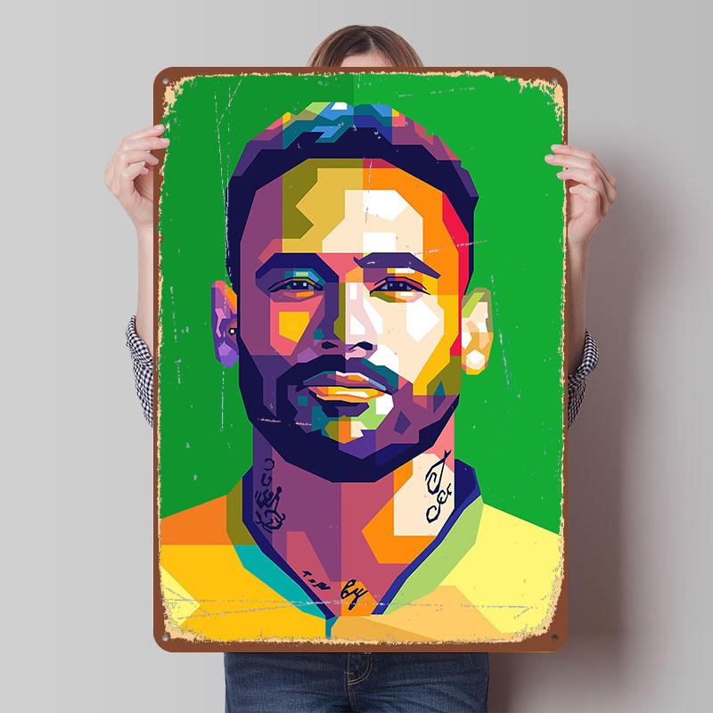 

Neymar Pop Art Portrait Printed Poster Customized Wall Art Retro Vintage Metal Tin Signs for Home Decoration Bedroom Decorations 7.9x11.8In(20x30cm)
