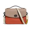 New Cassie Leather Messenger Bag, Handbag, Shoulder Bag, Crossbody Bag Medium Size Women's Ginger Yellow & Orange Red 69524-V5DVN