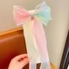 Rainbow Bow Braided Hair Clip for Girls - Cute Hair Accessory with Ribbon Hairpin