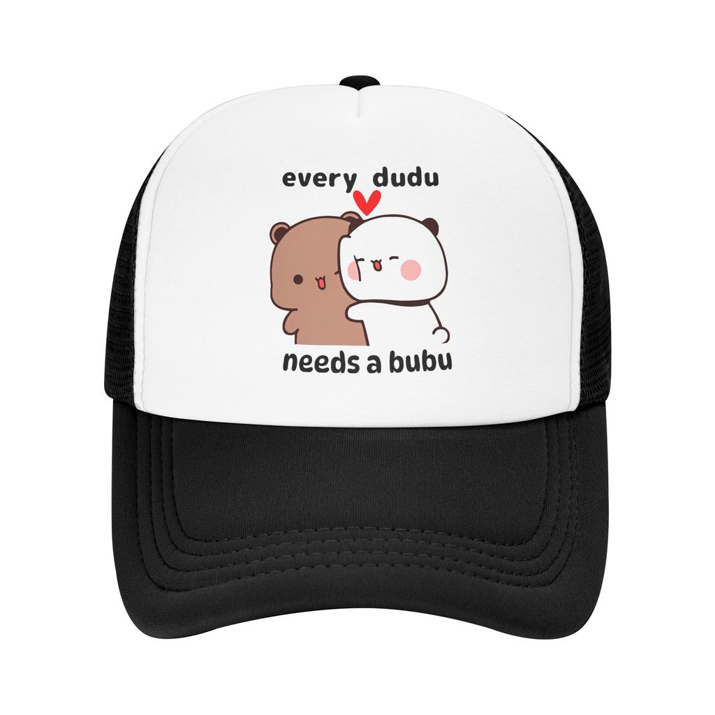 Panda Bear Couple Mesh Baseball Caps Unisex Outdoor Trucker Hat Bubu And Dudu Hat Adjustable Fishing Hat Summer Trucker Hats
