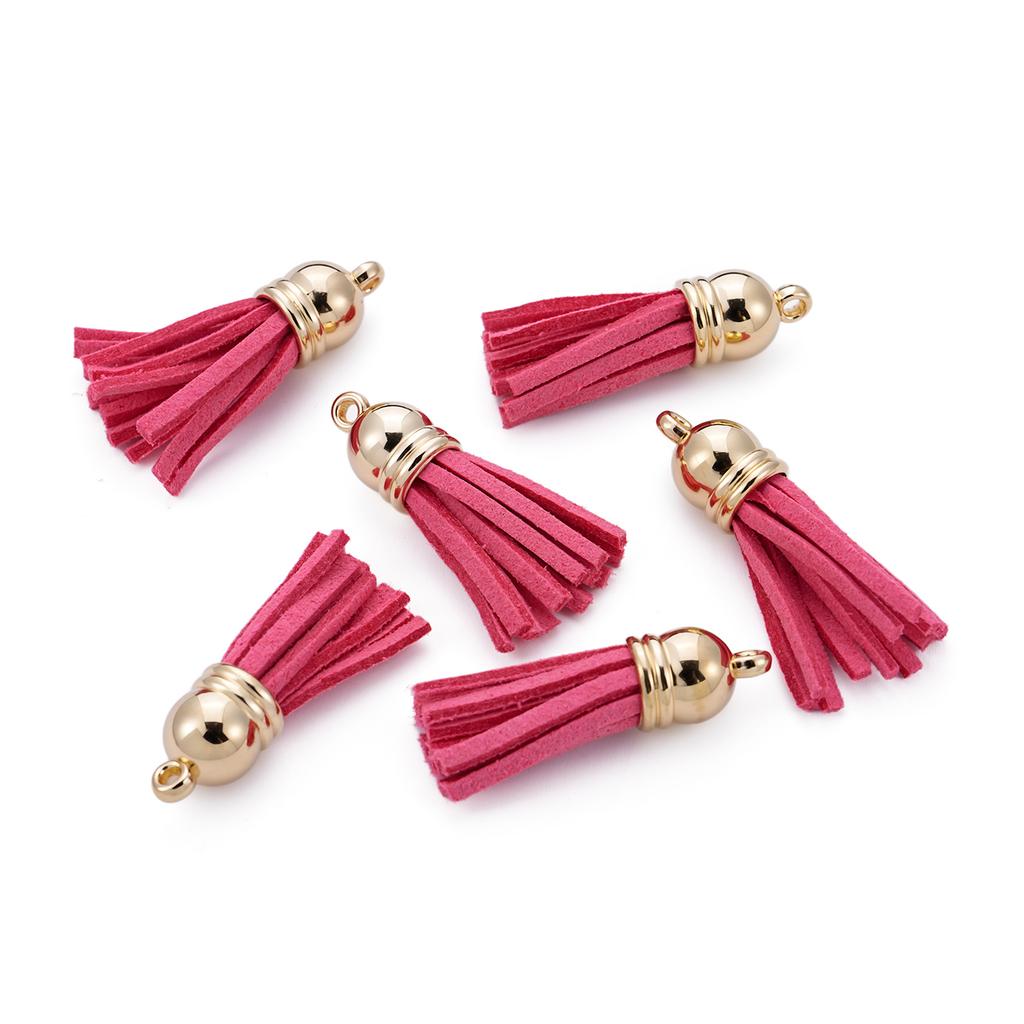 20pcs/lot 38mm Tassel Vintage Leather Tassels Fringe Pendant For DIY Keychain Jewelry Making Supplies Charms Accessories