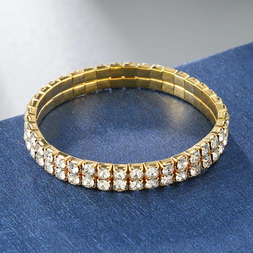 

Блискучий універсальний еластичний діамантовий браслет для наречених