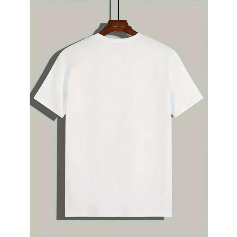 Europäische Größen Buchstabendruck, Herren T-Shirt mit Grafikdesign, Sommerlich lässiges und bequemes T-Shirt, Herrenhemd
