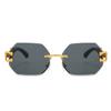 JYL TS Sunglasses UV Protection Frameless Leopard Irregular/2834