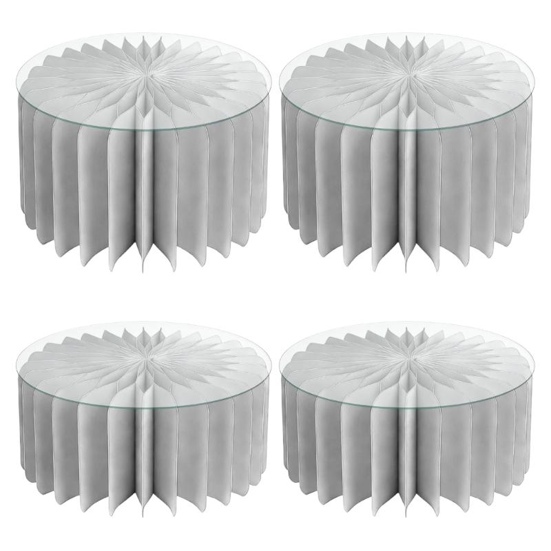 

Pack of 4 User Friendly Foldable Cake Stands for Multiple Tiers Dessert Presentation Feature Secure Structure белый