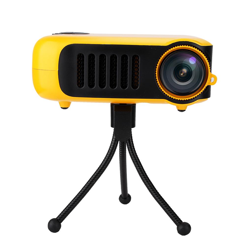 

Мини Портативный Домашний Видеопроектор Желтый с HD Разрешением 480*320 для Детей EU Plug