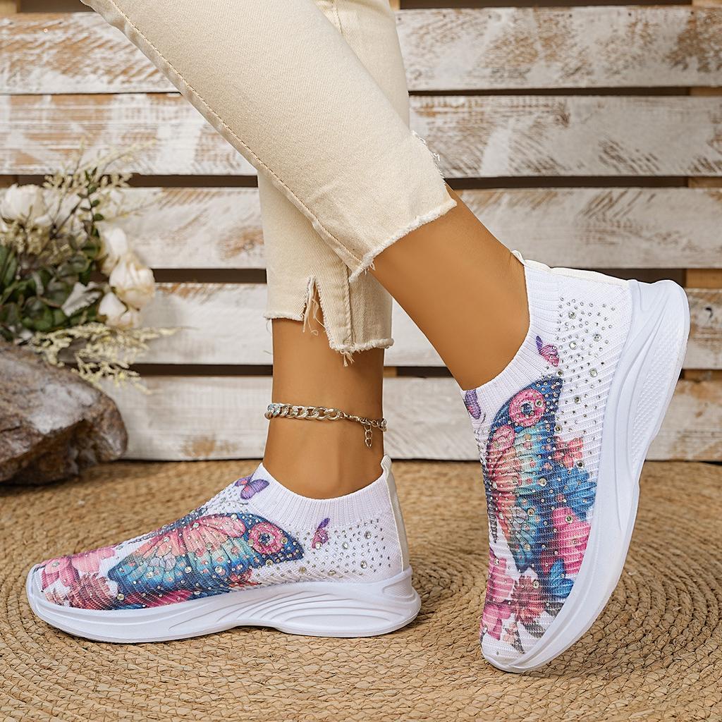 Flying woven shoes 2025 new thick baseplate shoes color matching low-top foreign trade large size fashion sports and leisure single shoes women