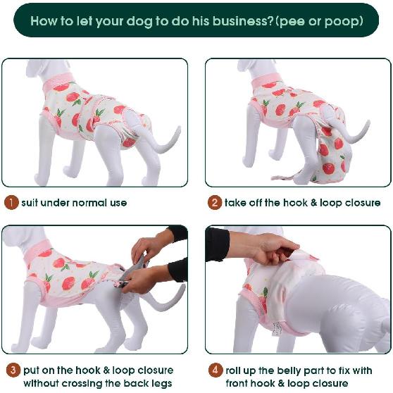 Kuoser Recovery Suit for Dogs Cats After Surgery, Professional Pet Recovery Shirt Dog Abdominal Wounds Bandages, Substitute E-Collar & Cone,Prevent