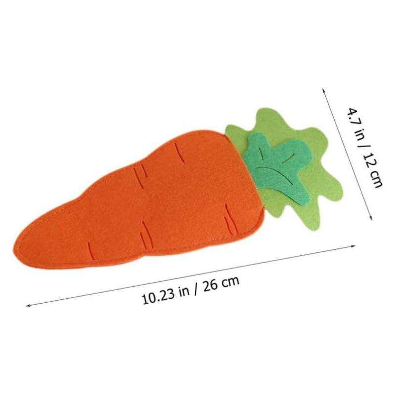 3-Piece Easter Carrot Tableware Set Foldable Cutlery Pouch 26x12cm 2026 New Model Essential for Travel, Picnics, and Camping