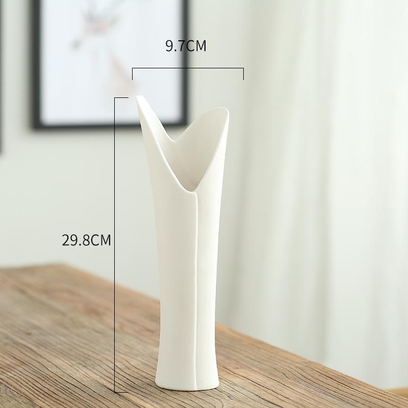 Nordic Simple Starry Dried Flower with Vase Living Room White Porcelain Flower Table Hydroponic Ceramic Vase Decoration